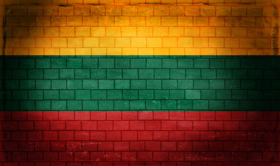 Fototapeta na wymiar Libyan flag painted on the wall