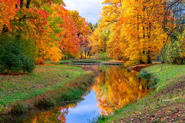 Catherine park in autumn, Pushkin (Tsarskoe Selo), St. Petersburg, Russia