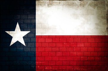 State Texas flag painted on the wall - 294053661