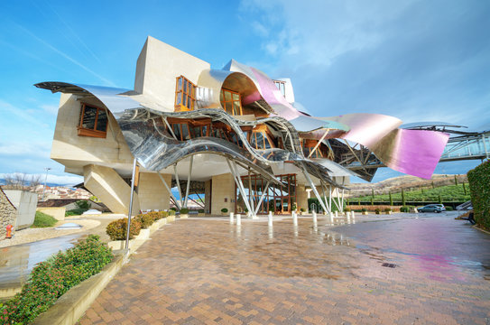 Winery of Marques de Riscal on January 10, 2014 in Elciego, Basque Country, Spain. 