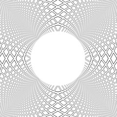 Circle frame. 3D illusion. Abstract op art geometric design.