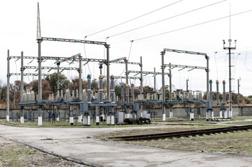 Substation with high voltage equipment in open space