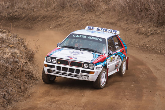 La Palma, Spain - September 10, 2016: Lancia Delta HF integrale in Villa de Mazo on September 10, 2016 in La Palma, Canary island, Spain.