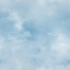White clouds and blue sky seamless stock illustration.