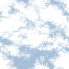 White clouds and blue sky seamless stock illustration.