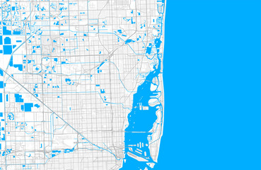 Rich detailed vector map of North Miami, Florida, USA
