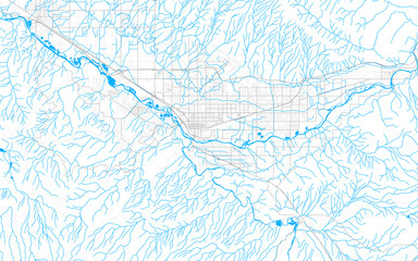Rich detailed vector map of Grand Junction, Colorado, USA