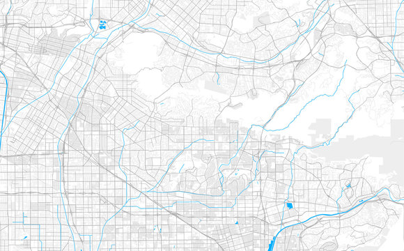 Rich Detailed Vector Map Of La Habra, California, USA