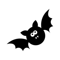 cute bat halloween silhouette isolated on white background