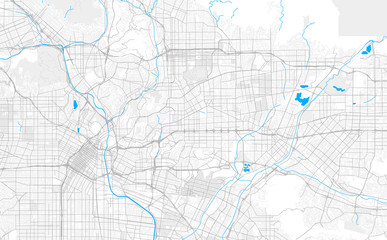 Rich detailed vector map of Monterey Park, California, USA