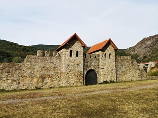 Fototapeta premium Arutela roman castra - reconstruction - Arutela was a fort in the Roman province of Dacia located on Limes Alutanus.