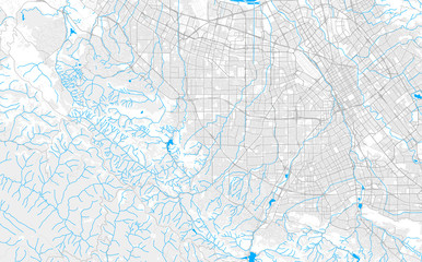 Rich detailed vector map of Cupertino, California, USA