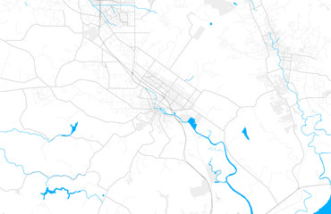 Rich detailed vector map of Petaluma, California, USA