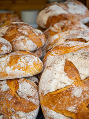 A stack of traditional baked bread 