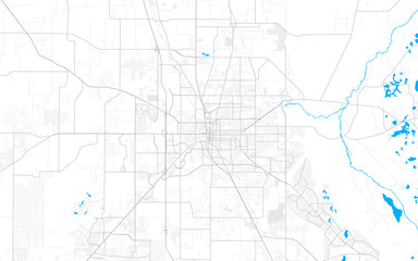 Rich detailed vector map of Ocala, Florida, USA