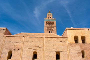 Koutoubia Mosque minaret in Marrakech Medina Quarter