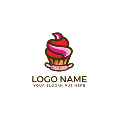 Cupcake logo design template vector eps 