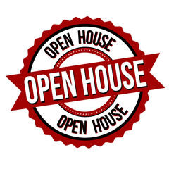 Open house label or sticker