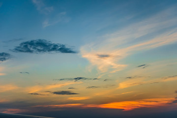 Fototapeta na wymiar evening sunset aerial view