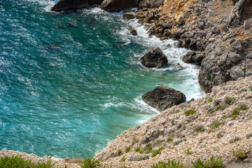 rocky scenic mali bok orlec beach on cres island croatia