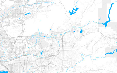 Rich detailed vector map of Santee, California, USA