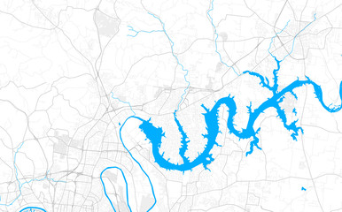Rich detailed vector map of Hendersonville, Tennessee, USA