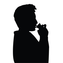 Obraz na płótnie Canvas a young man drinking silhouette vector