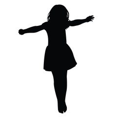 a girl jumping body silhouette vector