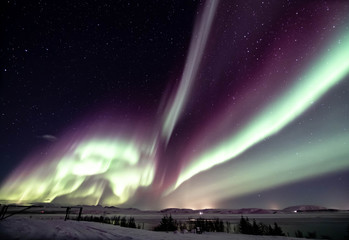 northern lights aurora boreal - obrazy, fototapety, plakaty