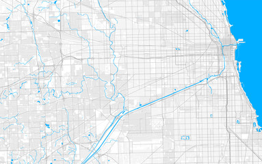 Rich detailed vector map of Berwyn, Illinois, USA