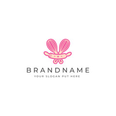 Rolling pin & Whisk logo design template vector