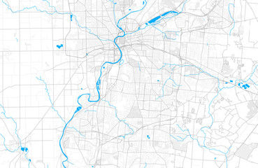 Rich detailed vector map of Kettering, Ohio, USA