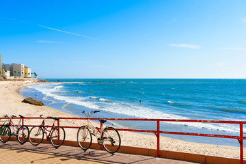 View at  the beach Santa Maria del Mar in Cadiz, Spain © elvirkin