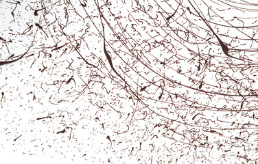 Texture of shocolate splashes on white background