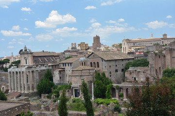 Naklejka na ściany i meble Strolling around the Colosseum in Rome Italy