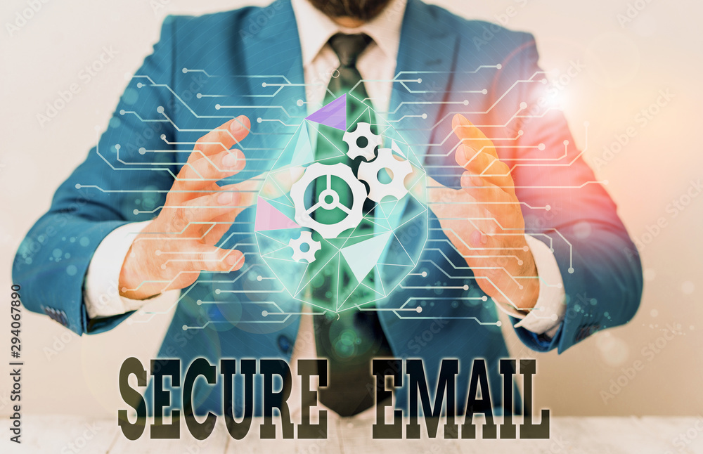 Aufkleber handwriting text secure email. conceptual photo protect the email content from being read by unwante