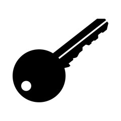 Simple black key icon isolated on white background