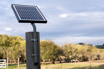 small solar panel installed on farm