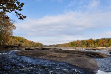 Scenery of James River landscape in Richmond, Virginia, USA