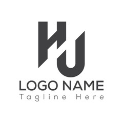 HJ or HU letter logo