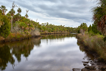Scenic waterway along the Gulf coast near Spring Hill, Florida