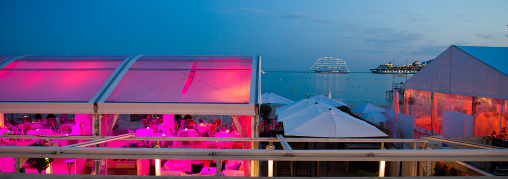 CANNES,FRANCE-MAY.24: view of the annex bar and restaurant in the croisette of cannes during the film festival on the 24th of may 2018 in cannes,France