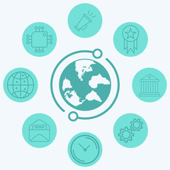 Globe vector icon sign symbol