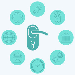 Door handle vector icon sign symbol