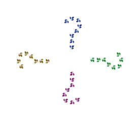GREEN LEAVES BACKGROUND ON WHITE 4. GRAPHIC RESOURCE. INTERROGATION SYMBOL