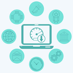 Download speed vector icon sign symbol