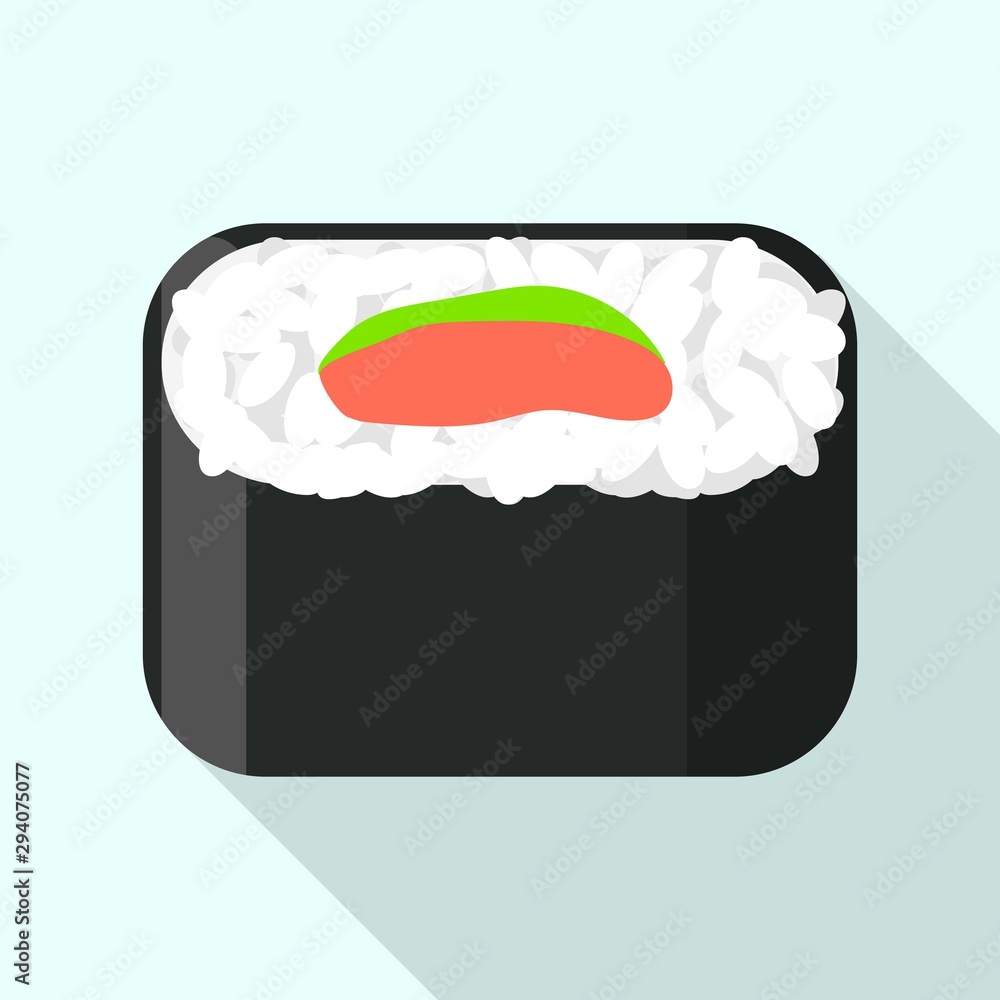 Poster soy sushi roll icon. flat illustration of soy sushi roll vector icon for web design