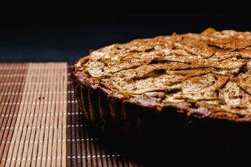 Sweet homemade apple cake with cinnamon
