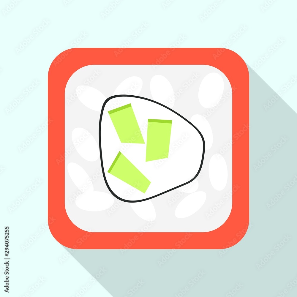 Poster top view sushi roll icon. flat illustration of top view sushi roll vector icon for web design