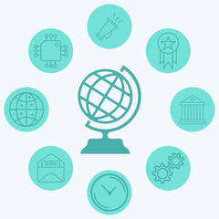 Globe vector icon sign symbol